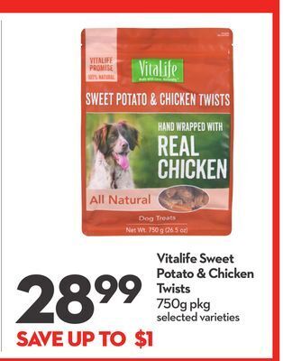 Longo's Vitalife sweet potato & chicken twists offer