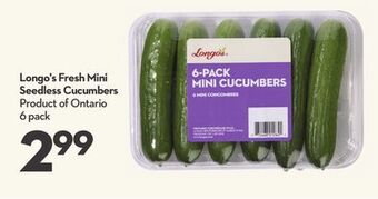 Longo's Longo's fresh mini seedless cucumbers offer
