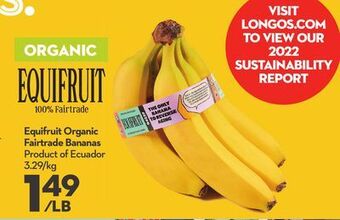 Longo's Equifruit organic fairtrade bananas offer