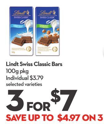 Longo's Lindt swiss classic bars offer