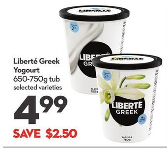 Longo's Liberté greek yogourt offer