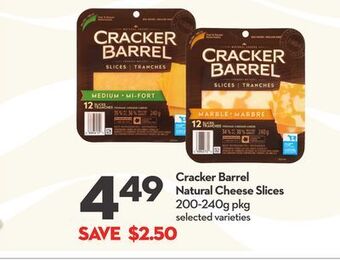 Longo's Cracker barrel natural cheese slices offer