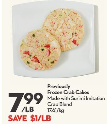 Longo's Previously frozen crab cakes offer