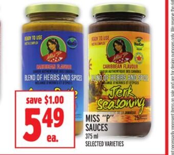 Metro Miss p sauces offer