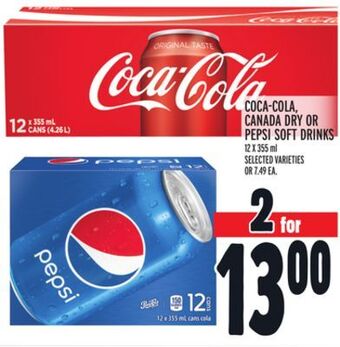 Metro Coca-cola, canada dry or pepsi soft drinks offer