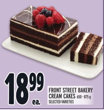 Metro Front street bakery cream cakes offer