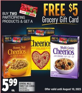 Metro General mills family size cereal offer