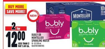 Metro Bubly or montellier sparkling water offer