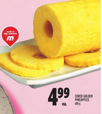 Metro Cored golden pineapples offer
