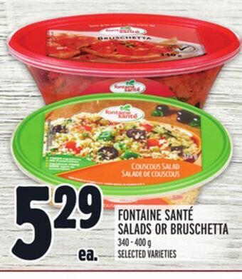 Metro Fontaine santé salads or bruschetta offer