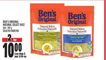 Metro Ben's original natural select rice offer