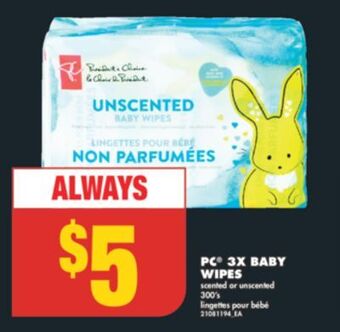 No Frills Pc® 3x baby wipes, 300's offer