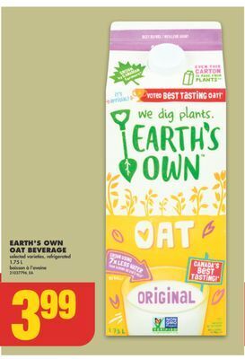 No Frills Earth's own oat beverage, 1.75 l offer