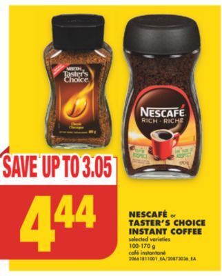 No Frills Nescafé or taster's choice instant coffee, 100-170 g offer