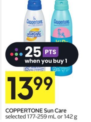 Foodland Coppertone sun care selected 177-259 ml or 142 g offer