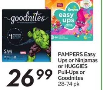 Sobeys Pampers easy ups or ninjamas or huggies pull-ups or goodnites offer