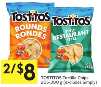 Foodland Tostitos tortilla chips 205-300 g offer