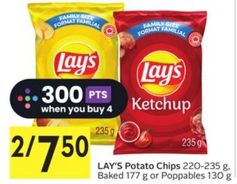 Foodland Lay's potato chips 220-235 g, baked 177 g or poppables 130 g offer