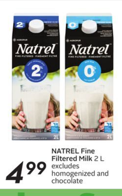 Sobeys Natrel fine filtered milk offer