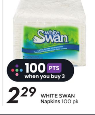 Sobeys White swan napkins offer