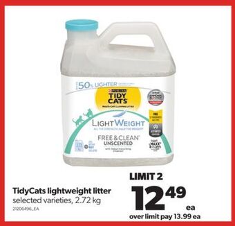 Real Canadian Superstore Tidycats lightweight litter, 2.72 kg offer