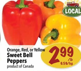 Farm Boy Orange, red, or yellow sweet bell peppers offer
