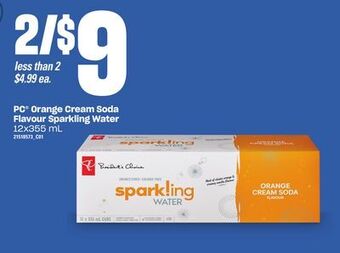 Zehrs Markets Pc® orange cream soda flavour sparkling water, 12x355 ml offer
