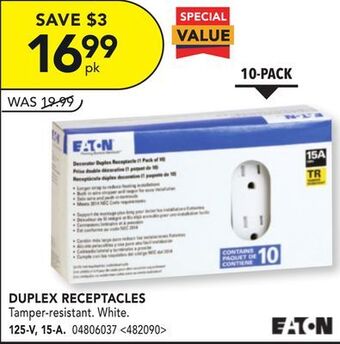 RONA Eaton 10-pack duplex receptacles offer