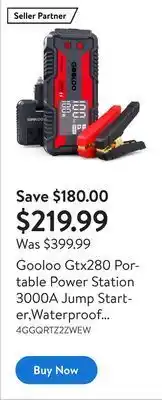 Walmart Gooloo gtx280 portable power station 3000a jump starter,waterproof 280wh lithium battery with 100w in/out fast charging&150w offer