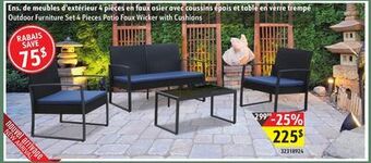 Sushi Shop Outdoor furniture set 4 pieces patio faux wicker with cushions offer