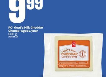 Loblaws Pc® goat's milk cheddar cheese-aged 1 year offer
