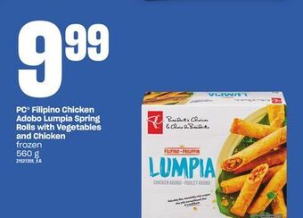 Loblaws Pc® filipino chicken adobo lumpia spring rolls with vegetables and chicken, 560 g offer