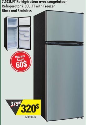Sushi Shop Refrigerator 7.5cu.ft with freezer black and stainless offer