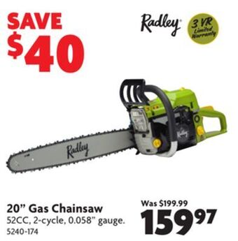 Home Hardware 20 gas chainsaw offer