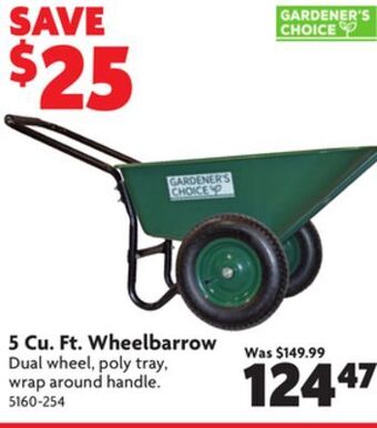 Home Hardware 5 cu. ft. wheelbarrow offer