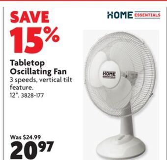 Home Hardware Tabletop oscillating fan offer