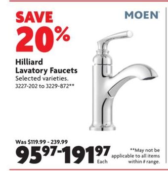 Home Hardware Hilliard lavatory faucets offer