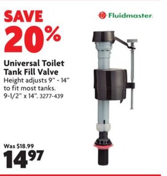 Home Hardware Universal toilet tank fill valve offer