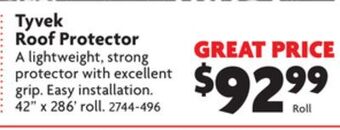 Home Hardware Tyvek roof protector offer