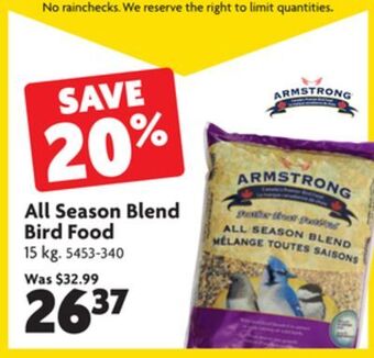 Home Hardware All season blend bird food offer