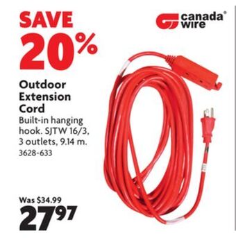 Home Hardware Outdoor extension cord offer