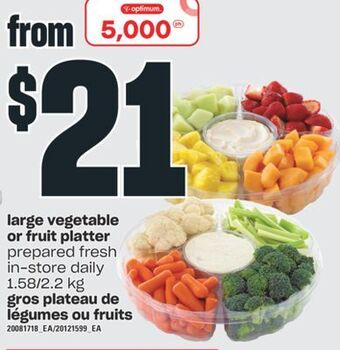 Valu-mart Gros plateau de légumes ou fruits, 1.58/2.2 kg offer