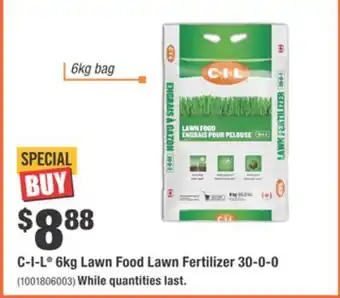 Home Depot C-i-l® 6kg lawn food lawn fertilizer 30-0-0 offer