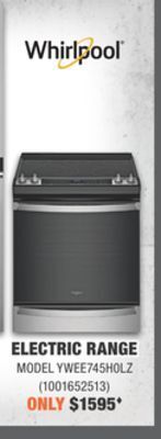 Home Depot Whirlpool electric range offer