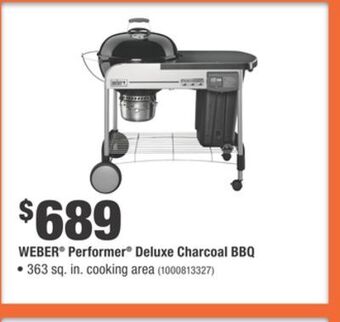 Home Depot Weber® performer® deluxe charcoal bbq offer