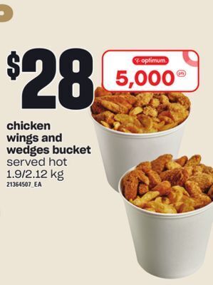 Zehrs Markets Chicken wings and wedges bucket, 1.9/2.12 kg offer