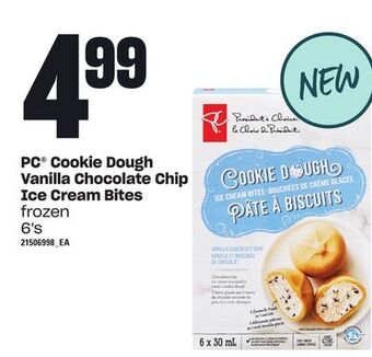 Zehrs Markets Pc® cookie dough vanilla chocolate chip ice cream bites, 6's offer