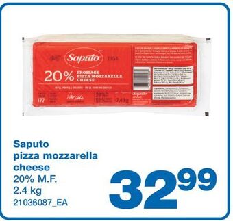 Wholesale Club Saputo pizza mozzarella cheese, 2.4 kg offer