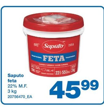 Wholesale Club Saputo feta, 3 kg offer