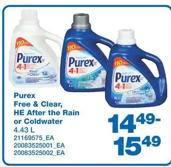 Wholesale Club Purex free & clear, he after the rain or coldwater, 4.43 l offer